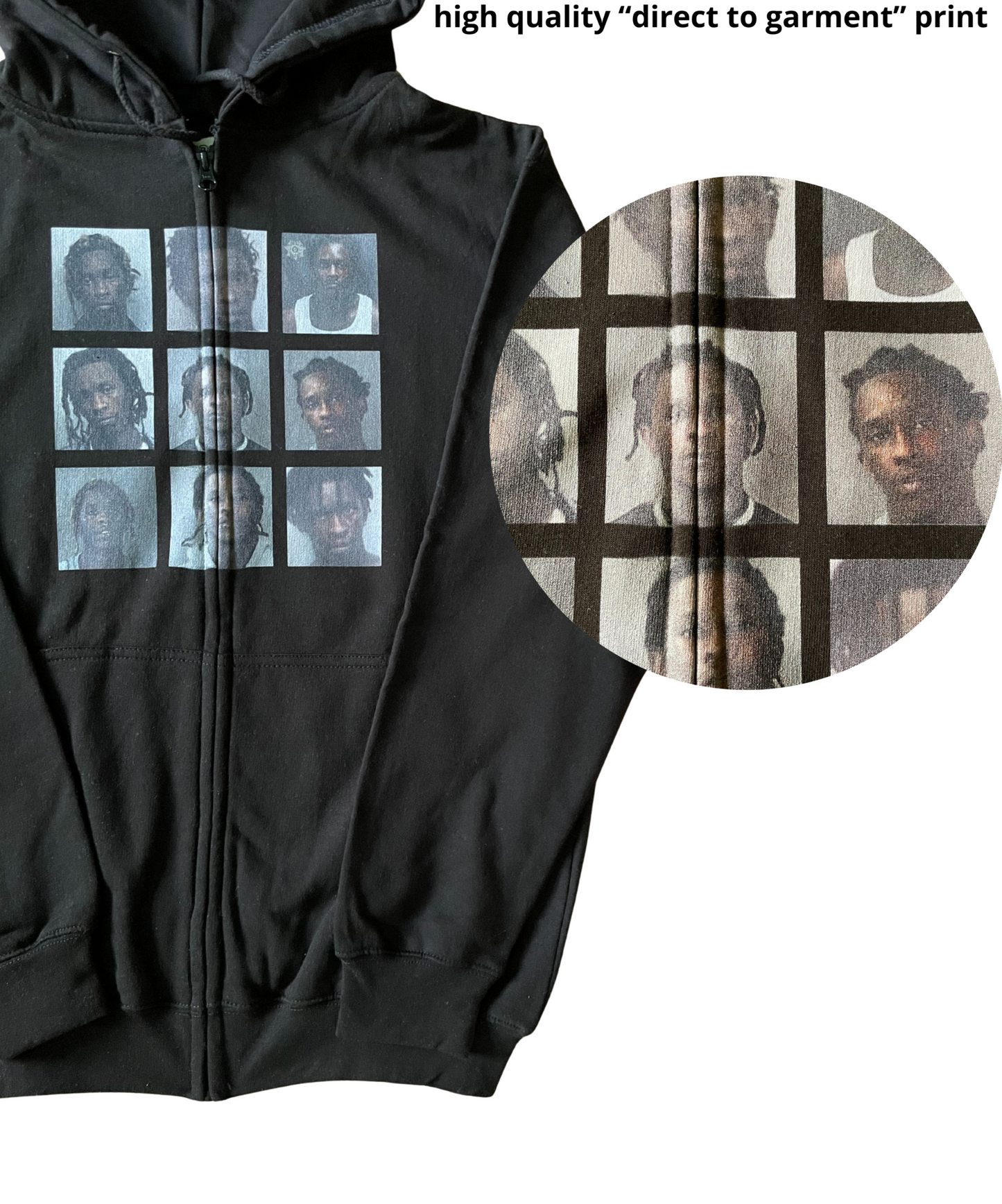 Thug Mugshot Zipper black