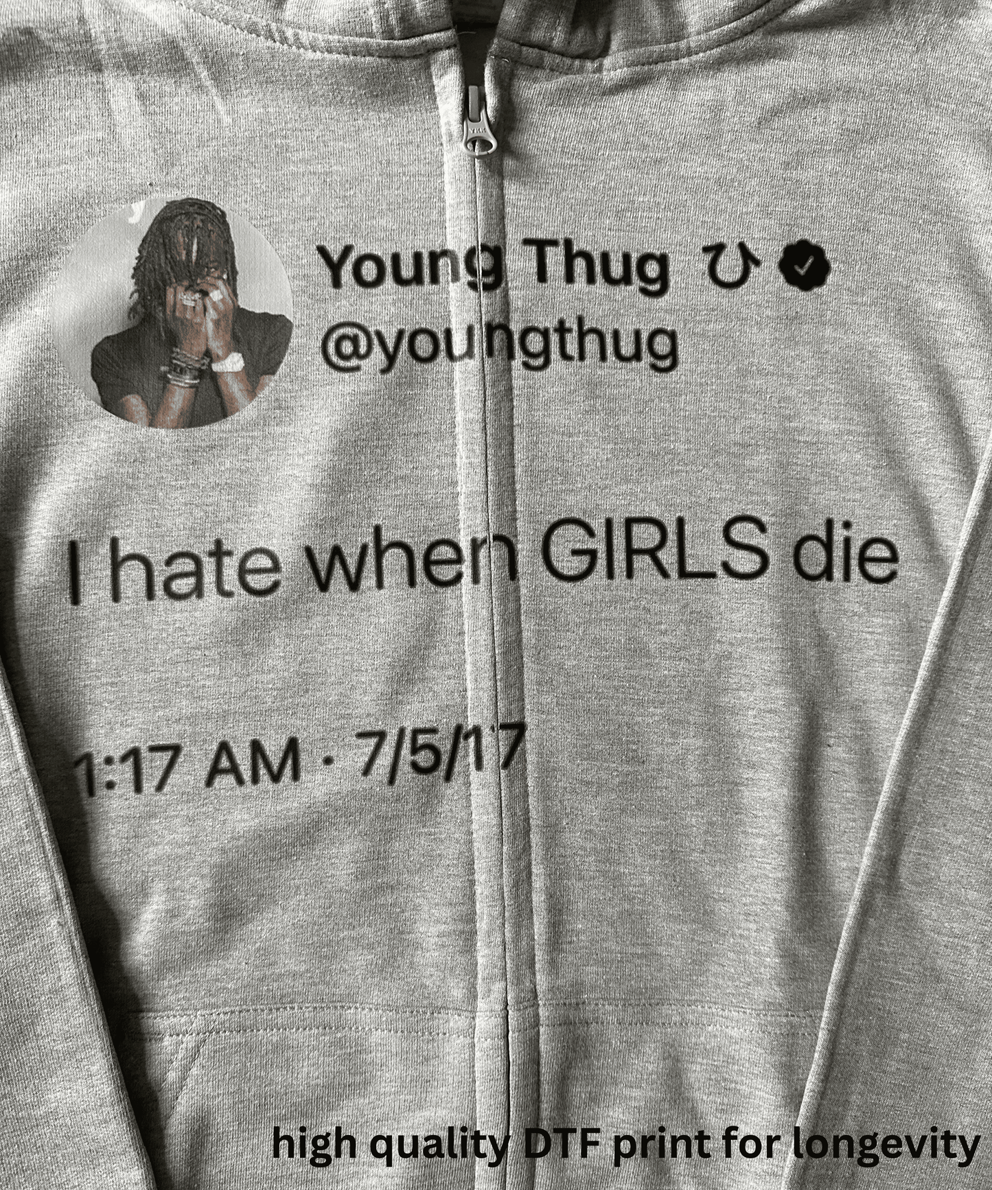 Hate When Girls Die Zipper