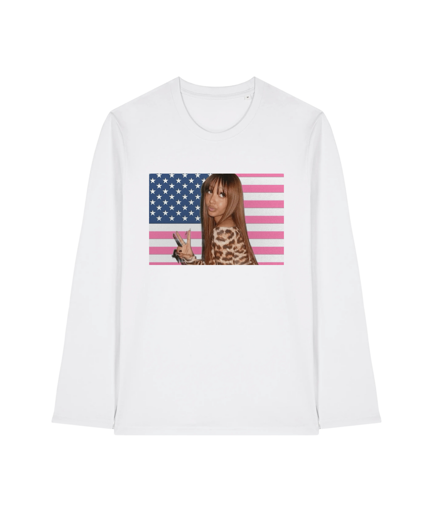 Pink USA Flag Longsleeve