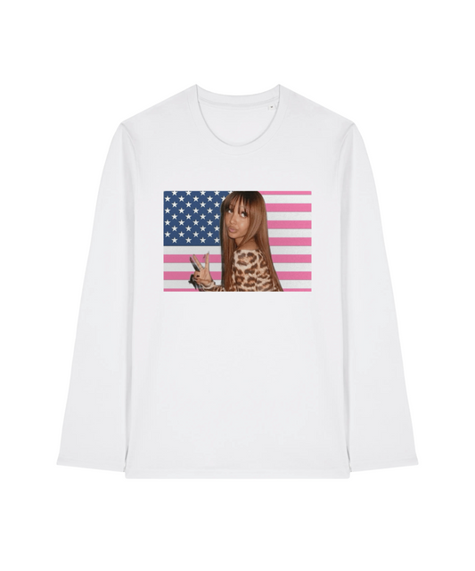 Pink USA Flag Longsleeve