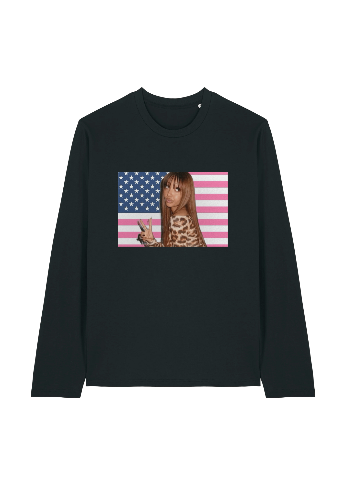 Pink USA Flag Longsleeve